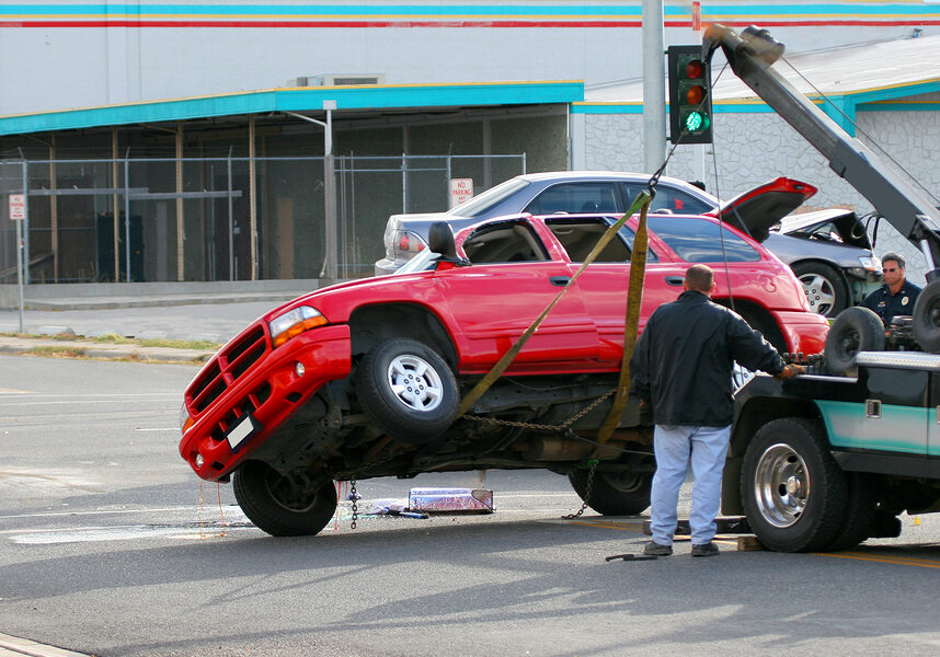 This is a picture of a car towing.